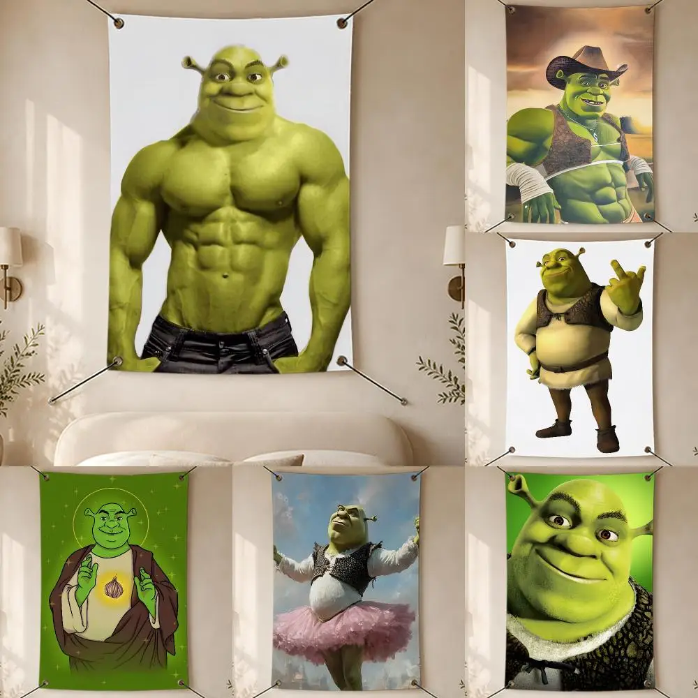 Movie Animated Comedy Shrek Flags Indoor Outdoor Decorative Flag Banner for Wall Garden Yard Porch Patio Home Party Decor
