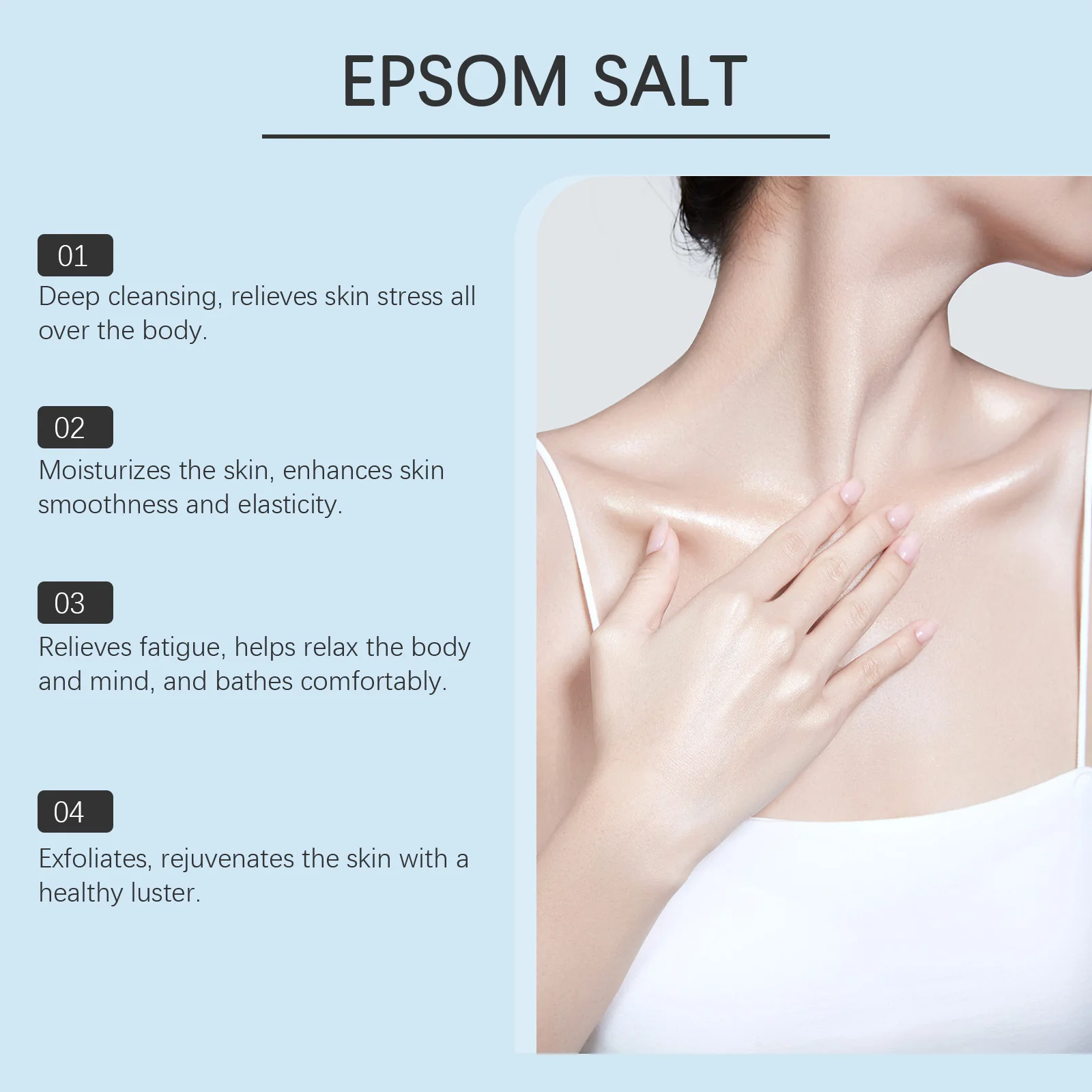 Epsom Salz Magnesiumsulfat Feuchtigkeitsspendendes Peeling Reine natürliche Füße Hände Bad Körper Entspannung Muskelentlastung Detox Hautpflege