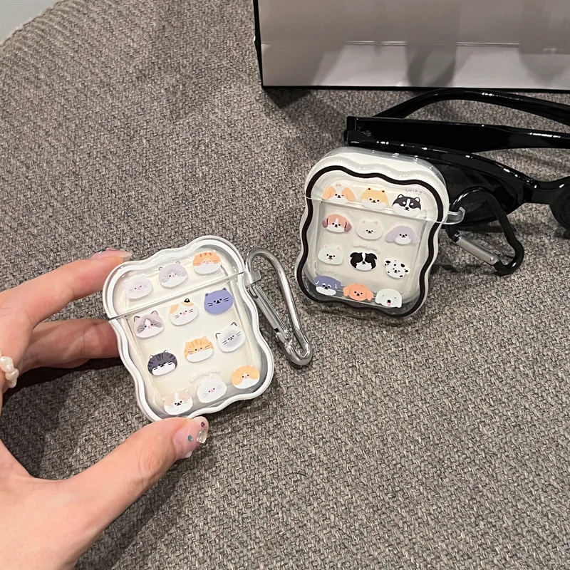 Korean Cartoon Cat Dog Earphone Case For Airpods 1/2 Wireless Earphone Cover Protective Case For Apple Airpods Pro Air Pod 3 Bag