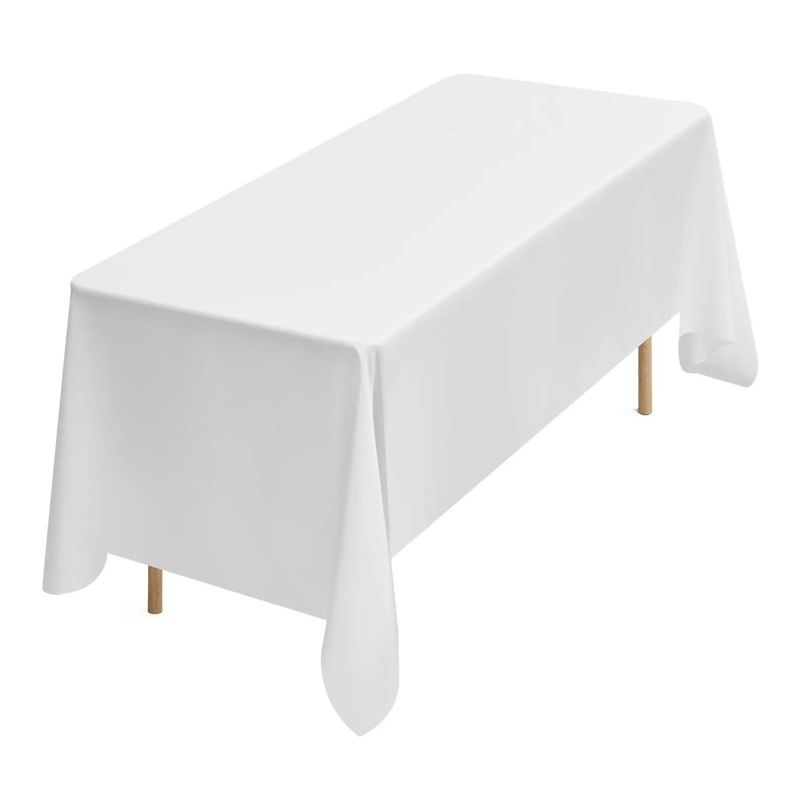

Белые скатерти для прямоугольных столов, 10 штук, 70 x 120 дюймов, многоразовые и пригодные для машинной стирки.