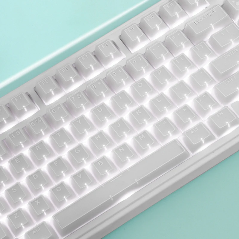 

142-клавишные колпачки для клавиш Double Shot PBT, колпачки для клавиш из белого нефрита, профиль Cherry для переключателей Cherry Gateron MX, механическая клавиатура