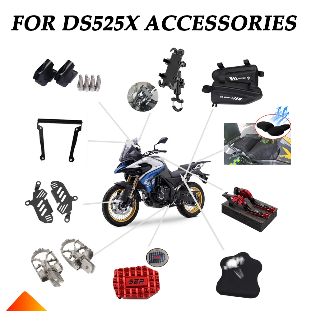 For VOGE Valico DS525X 525DSX Accessories Radiator Grille Guard Side Bag Phone Navigation Bracket Handlebar Riser Cushion Cover
