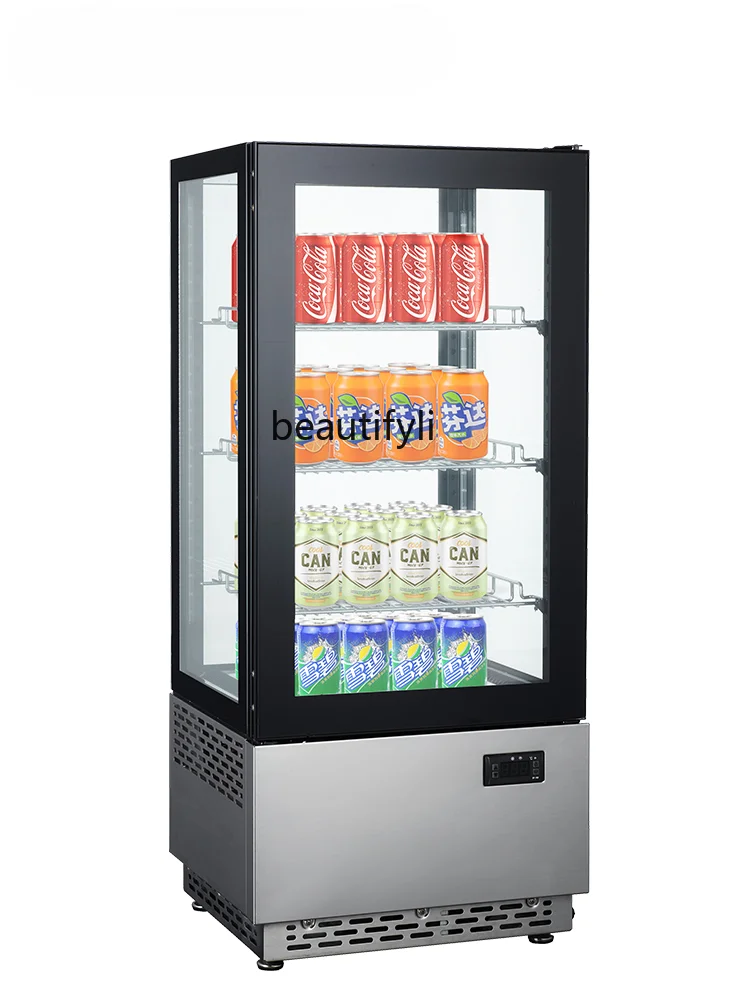 Refrigerated Desktop Beverage Showcase Cooked Food Glass Freezer Stainless Steel Air-Cooled Fresh Cabinet