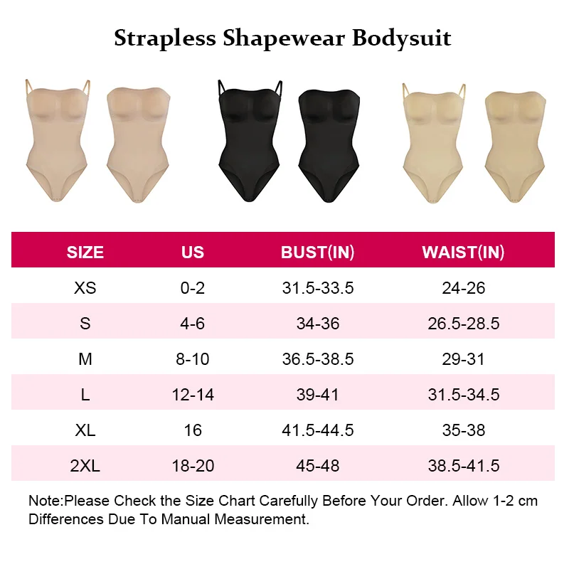 Women\'s Shapewear Bodysuit Tummy Control Body Shaper Seamless Sculpting Snatched Waist Body Suit Thong Bodysuit