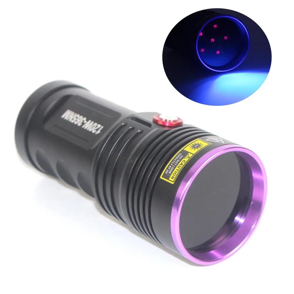 

120W 365nm UV Flashlight 6-Core Purple Ultraviolet Blacklight TYPE-C Rechargeable Carpet Pet Urine Detector Catch Scorpions