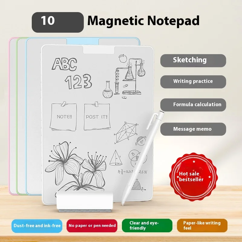 

10-дюймовая магнитная доска для рисования, части стираемая, детская домашняя доска для рукописного ввода для письма, рисования и эскизов.