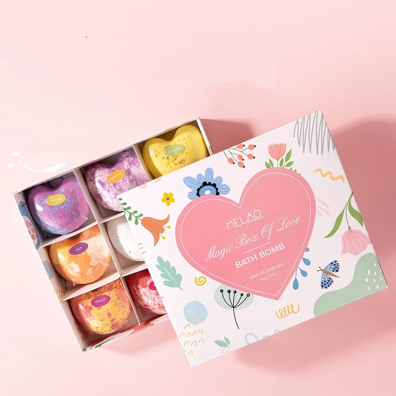 

9pcs Bath Bubble Ball Kit Essential Oil Bath Salts Skin Care Exfoliating Moisturizing Shower Bath Balls Accessories Relaxing