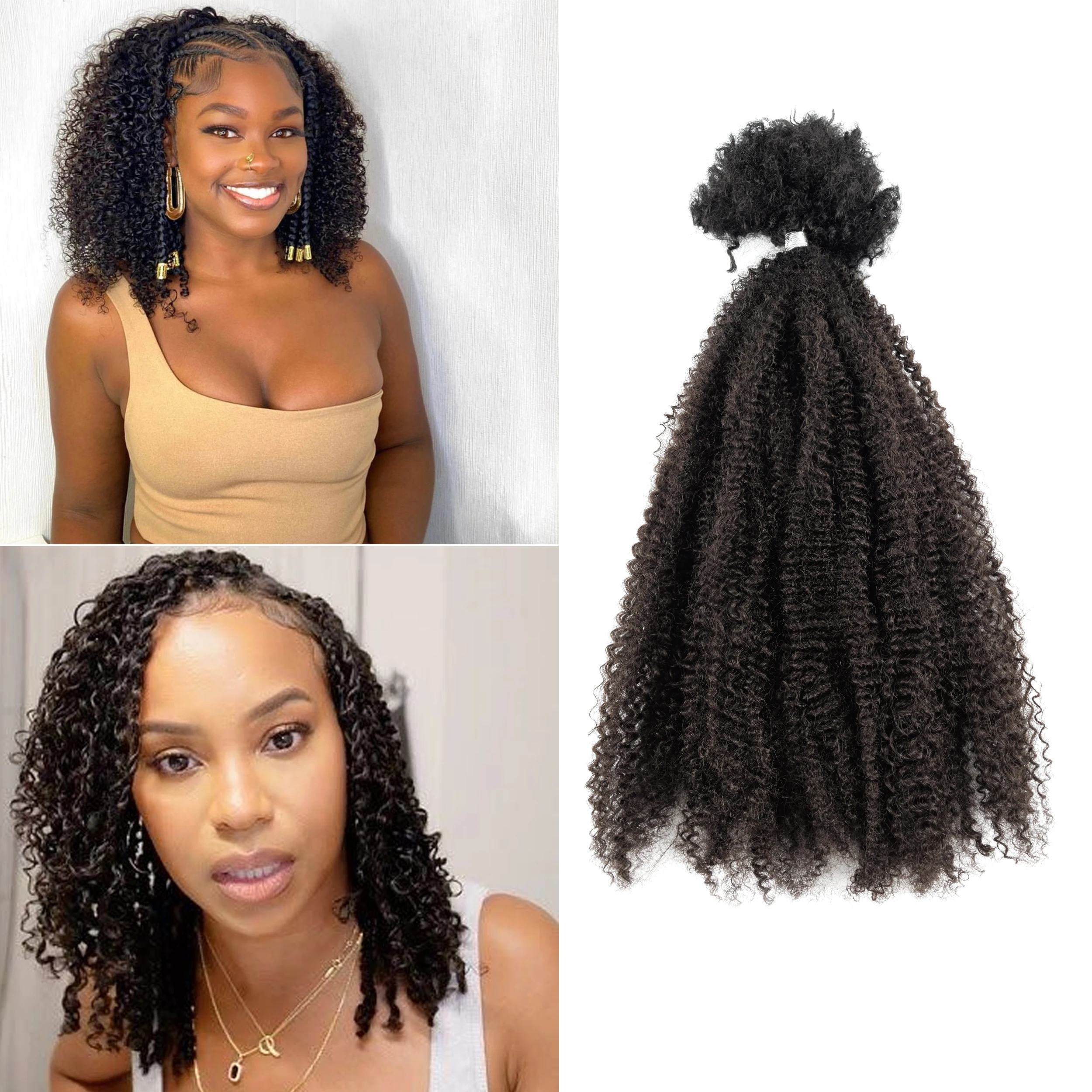 T1B-4# Synthetic Braiding Hair Pre Stretched Synthetic Hair Bundles for Wig Making