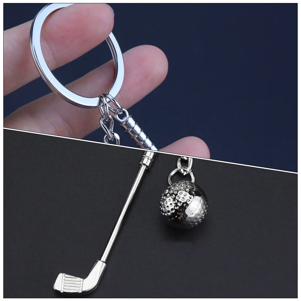 

3Pcs Golfs Ball Keychain Metal Polished Zinc Alloy Durable Sports Themed Hanging Key Ring for Keys Bag Ornament