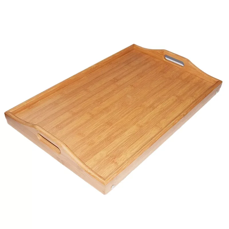 Mini Mesa de madera de bambú, bandeja para desayuno, portátil, mesa para servir té y comida, mesa plegable para juegos