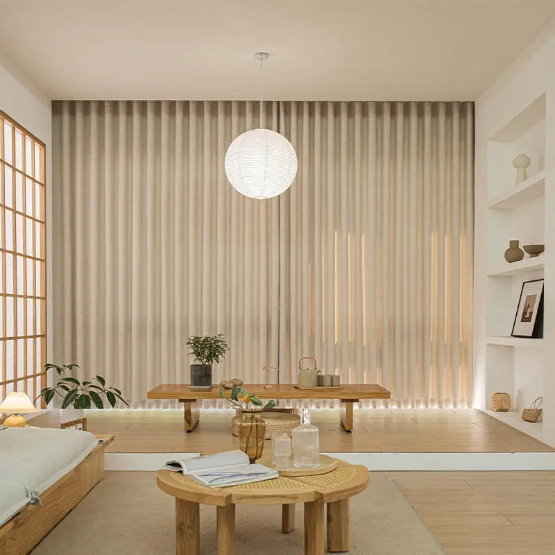 Professional Design Hot Sale Blackout Light Filtering Manual S Fold Wave Curtain For Living Room