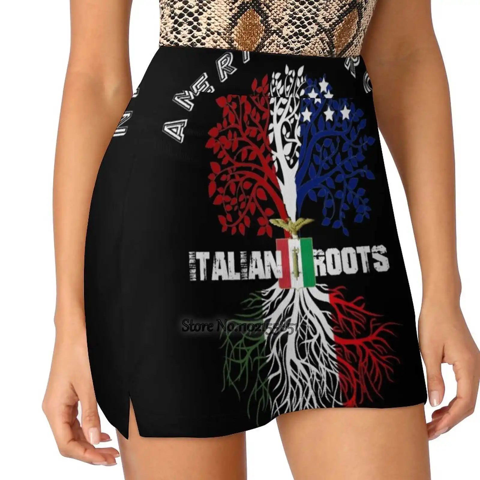 Italian Roots | American Grown Women Tennis Skirts Golf Badminton Pantskirt Sports Phone Pocket Skort Italy Italian Roots