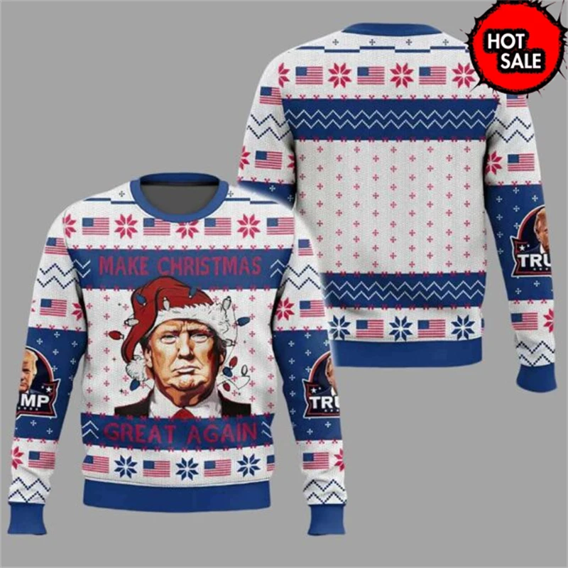 Hot Sale Donald Trump 3D Printed Sweater Man Women Trump Christmas Streetwear Sweatshirts Men Clothing Pullovers Sweatshirt Tops