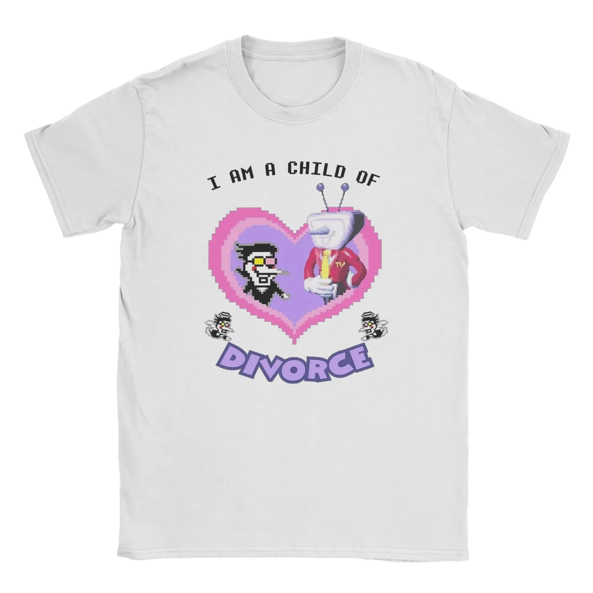 Herren T-Shirts Spamton und Tenna Child of Divorce Deltarune Spiel Baumwolle T-Shirts Kurzarm T-Shirts Rundhalsausschnitt Kleidung Große Größe