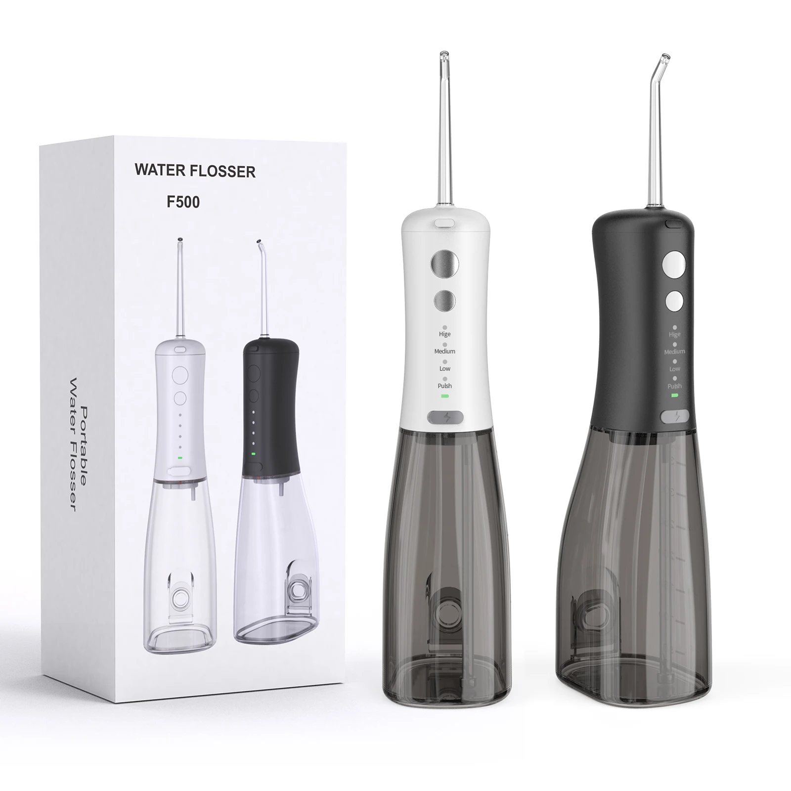 Portable Oral Irrigator Tartar Removal 4 Cleaning Modes Water Flosser 3 Jets 350 ML Tank Gum Massage Waterproof USB Charging