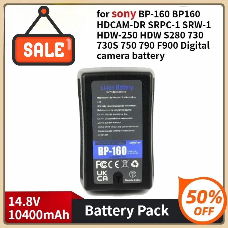 

14.8V 10400mAh for Sony BP-160 BP160 HDCAM-DR SRPC-1 SRW-1 HDW-250 HDW S280 730 730S 750 790 F900 Digital Camera Battery