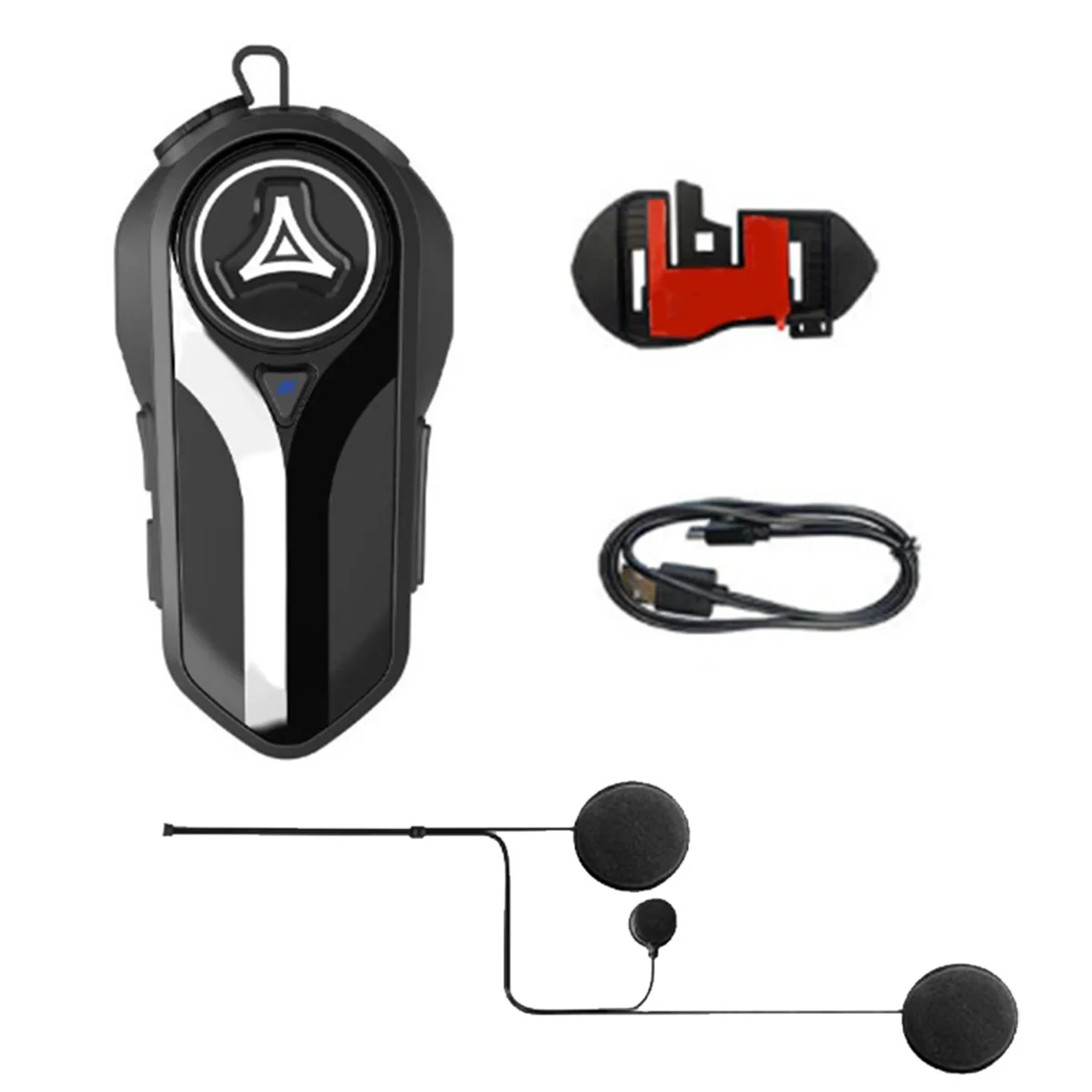 BT5.0 Motorcycle Headset Intercom Interconnection Outdoor Riding Waterproof Full Helmet Headset with Noise Reduction