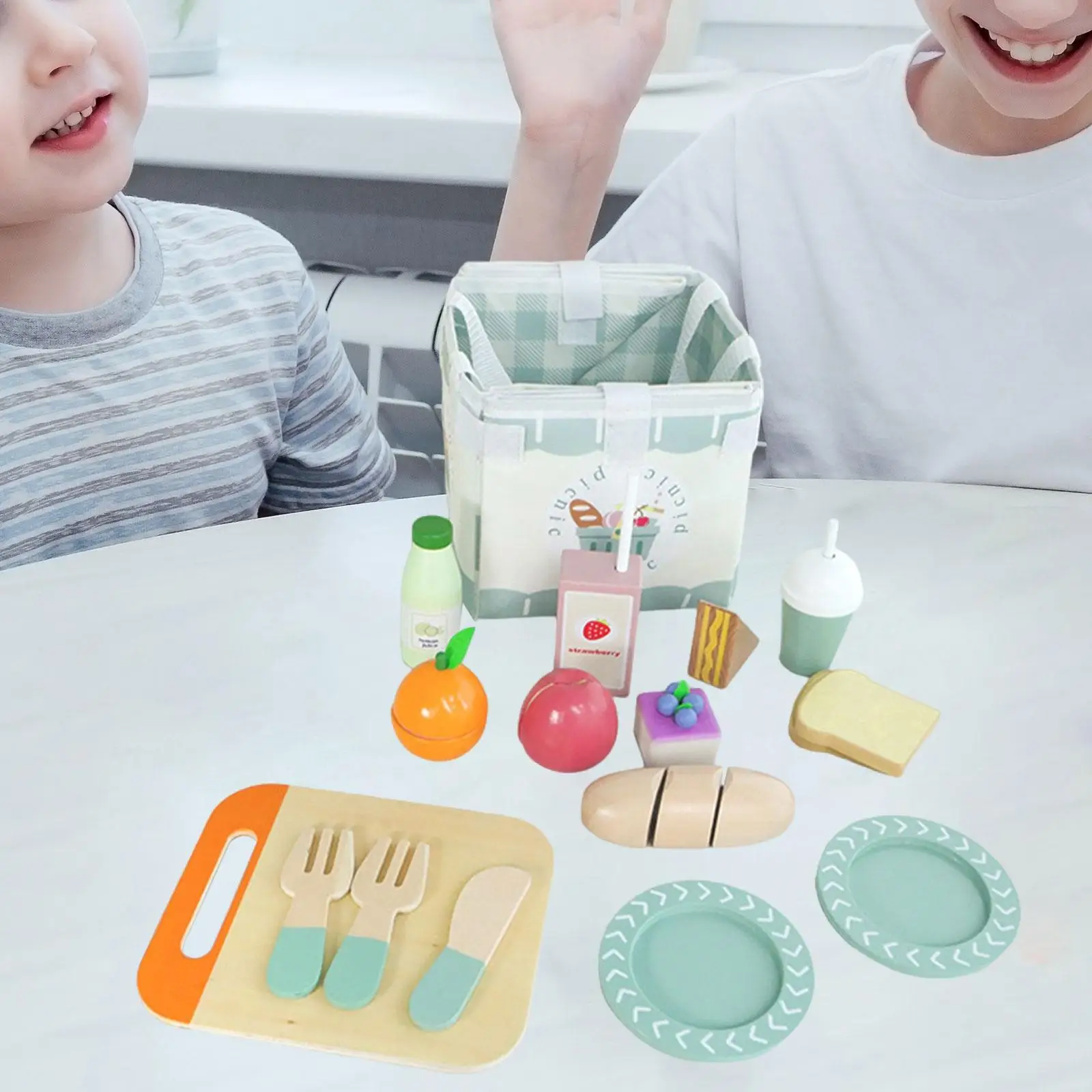 Wooden Food Play Toy Kitchen Toys,Hand Eye Coordination, Cute,Pretend Vegetables Fruits Pretend Toy for Ages 3+ Years Old