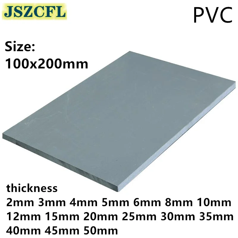 1pcs 100x200mm Gray Pvc Board Thickness 2/3/4/5/6/8/10/15/20/25/30/35/40/45/50mm Plastic Hard Sheet For Electronic Equipment Etc