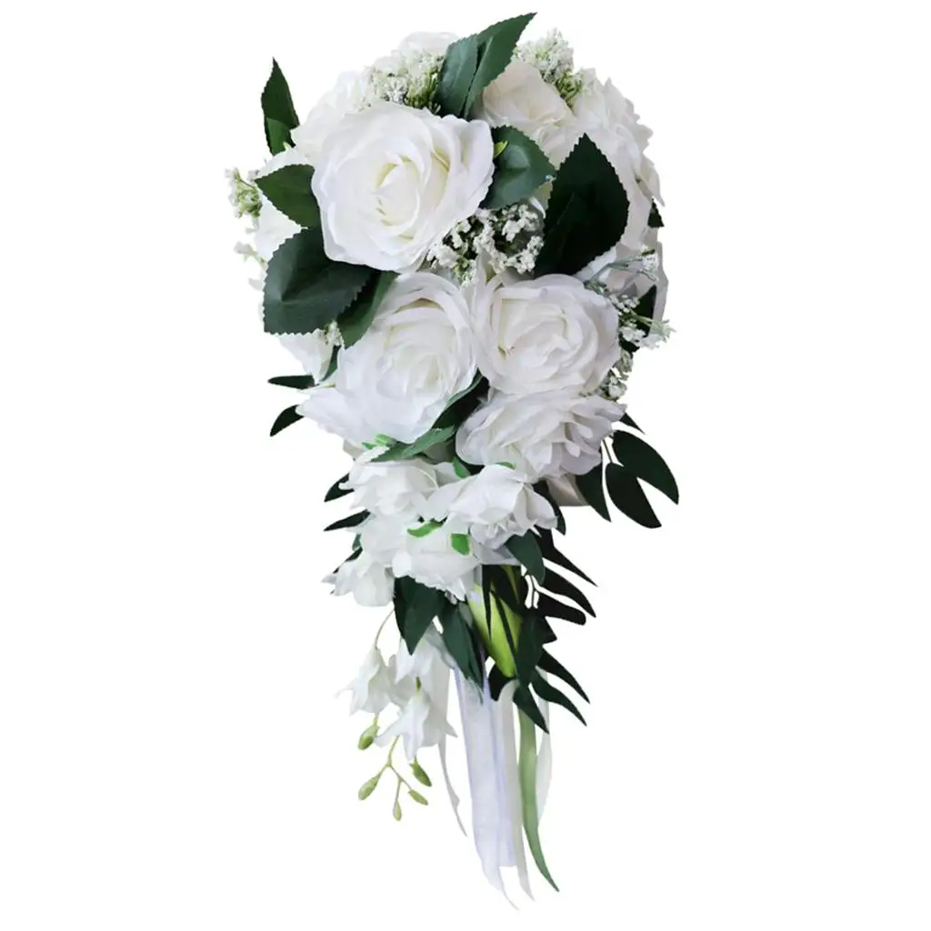 Cloth Artificial Wedding Bride Bouquet Floral Arrangement for Party Centerpieces and Home Decoration