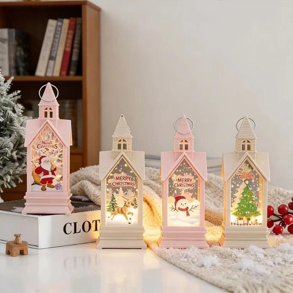 

Christmas Season Children's Figurine Castle Bedside Night Light Warm Light Candle Lamp Elements Atmosphere Decoration Wind Lamp