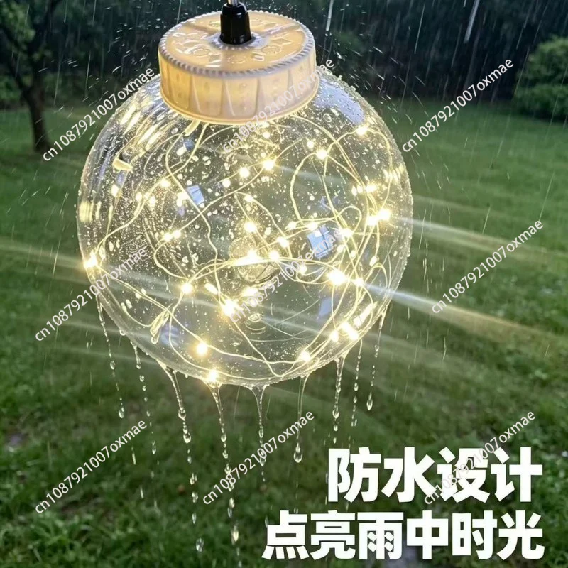 Solar Outdoor Waterproof Transparent Copper Wire Ball Chandelier Hanging Tree Landscape Wedding Ball Decoration
