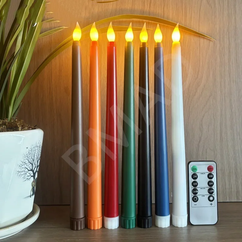 

28cm LED Flameless Candles Battery Operated Remote Control Flickering for Wedding Halloween Christmas Home Decor נרות דקורטיביים