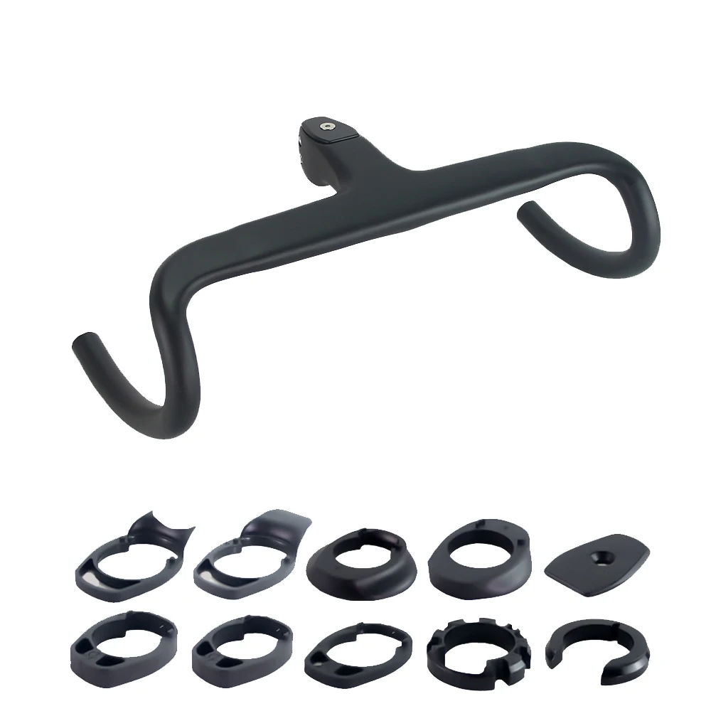 AliExpress ULLICYC No Logo Road Bike Full Carbon Fiber Internal Cable Integrated Bicycle Handlebar Cockpit For 360mm-380mm With Mount Spacers