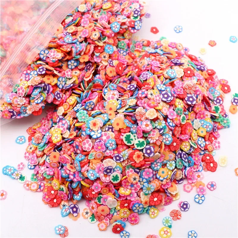 50g 5mm Fruit Flower Clay Slices Polymeer Klei Clay Sprinkles for Crafts Nail Art Shaker Filler Slime Accessories Wholesale