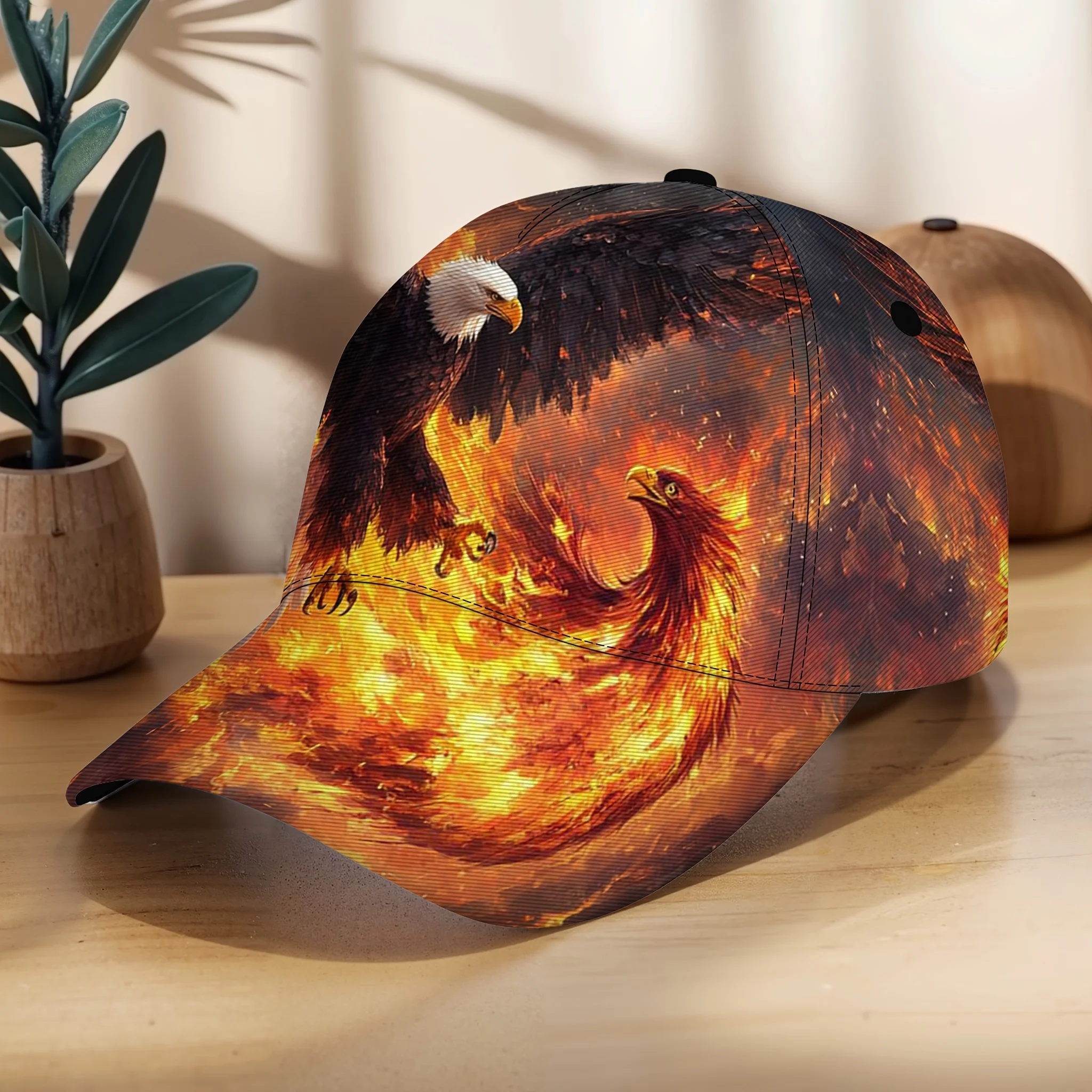 Eagle Phoenix in Flames Baseball Cap Unisex Baseball Cap Abstract Print Snapback for Camping Sports and Daily Casual Wear