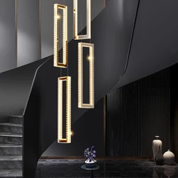 Modern Crystal stair chandelier lights indoor lighting Ceiling lamp hanging light led Chandeliers for living room indoor lightin