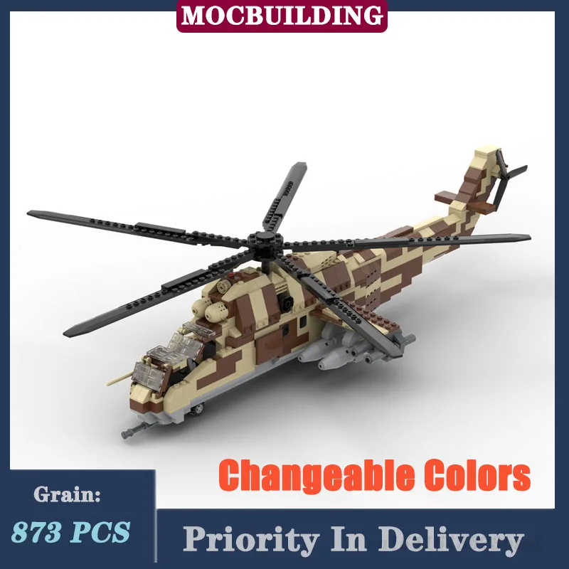 City Mi-24 Helicopter Model Building Block Assembly Transport Plane Boy Collection Series Children's Toy Gifts