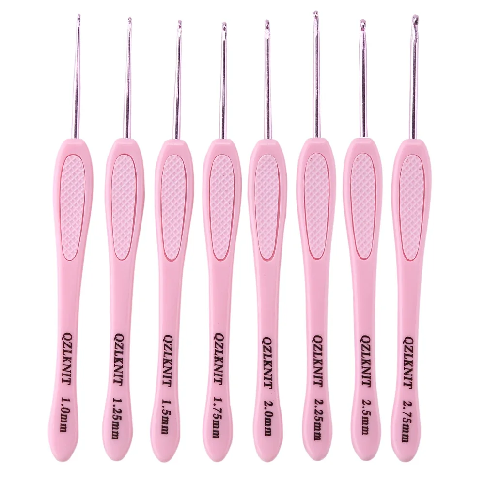 8 Stks/set Multicolor Plastic Handvat Aluminium Haaknaald Breinaald Set 1Mm-2.75Mm Garen Trui Weave Diy Craft Tool