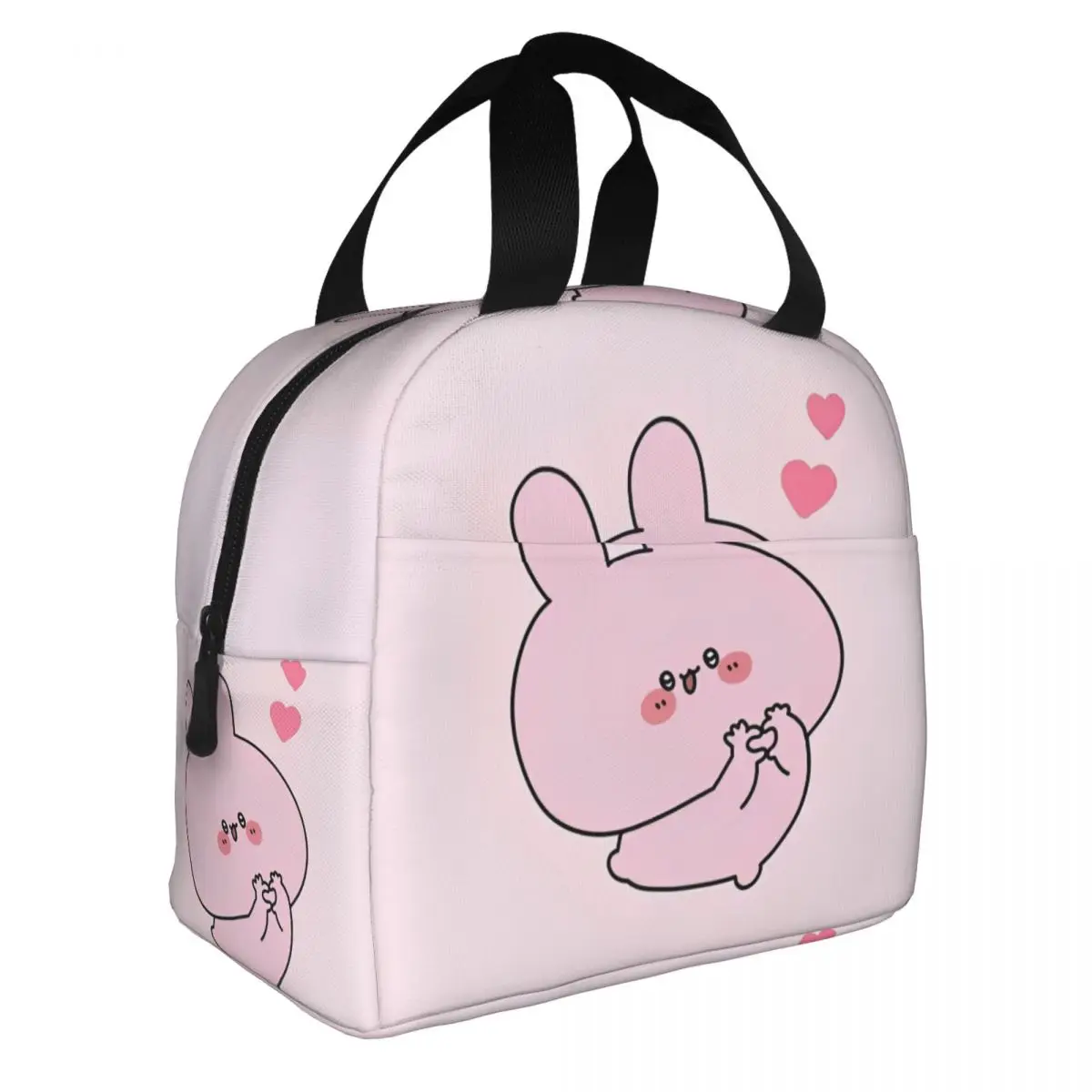 Asamimichaan Asleep Cartoon Insulated Lunch Bags Leakproof Kawaii Asamimi Cooler Bag Tote Lunch Box College Picnic Men Women