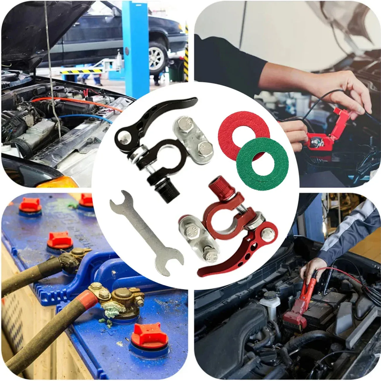 2 Stück Autobatterie-Anschlussklemmen mit Schnellverschluss 12V 24V Positiv-Negativ-Batteriekabelenden für SAE/JIS-Typ Fahrzeuge – Detail 9