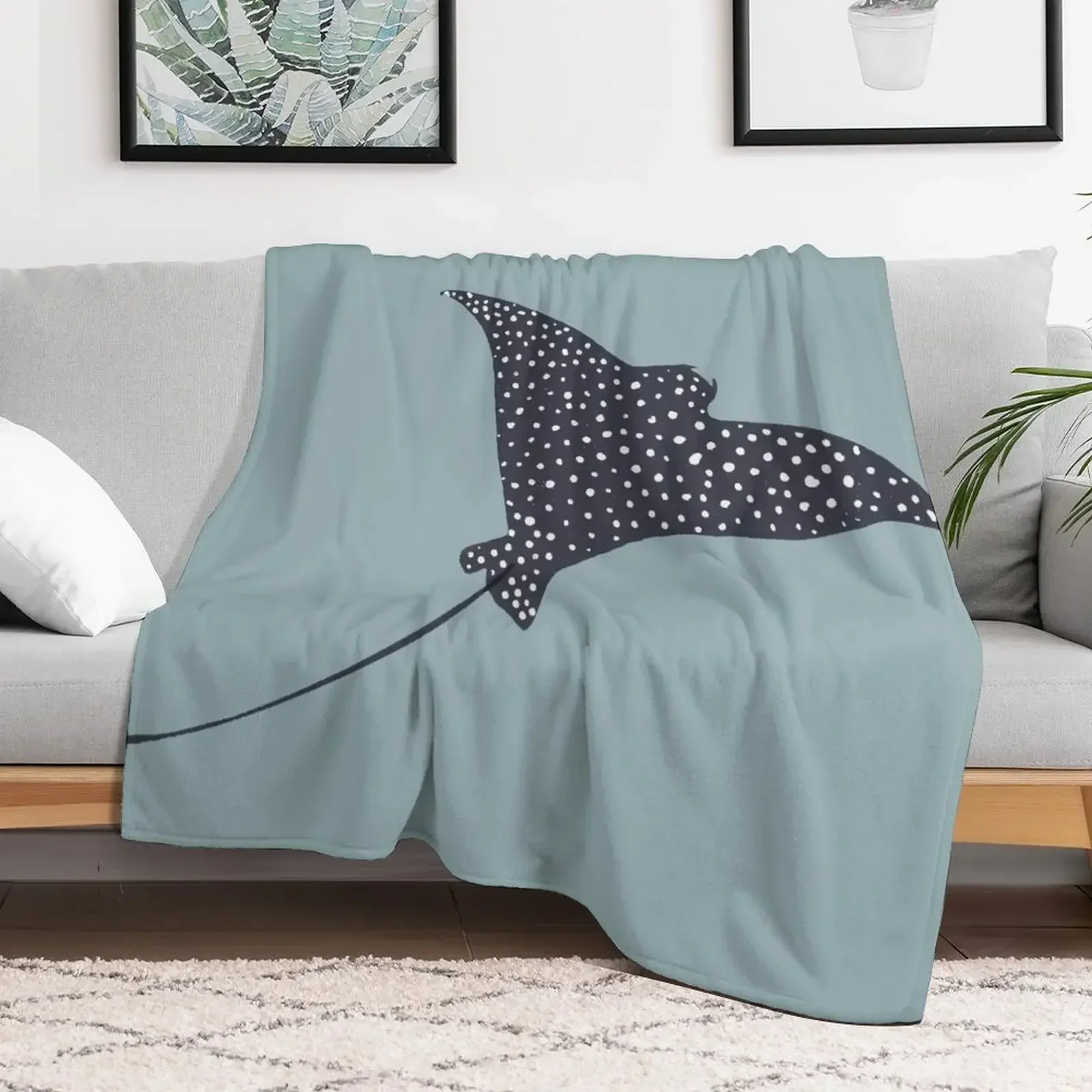 Stingray Fish illustration Throw Blanket Hairys blankets ands Blankets