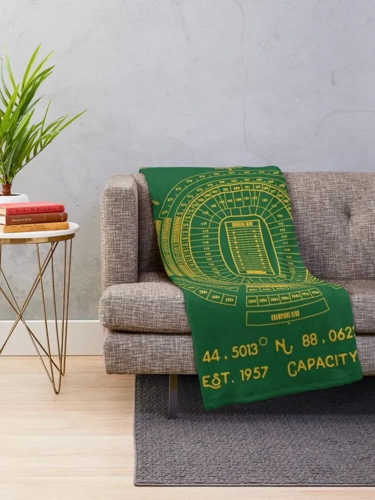 Green Bay Packers Lambeau Field Stadium Poster Print Throw Blanket Blankets For Baby Softest Blankets