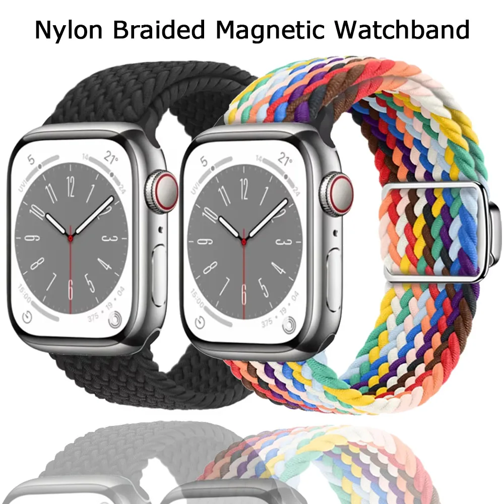 حزام نايلون لساعة أبل الترا 3/2 49 مللي متر سوار مغناطيسي مضفر iWatch 11 10 9 8 7 6 5 SE3 46 مللي متر 42 مللي متر 45 مللي متر 41 مللي متر 44/40 مللي متر الفرقة