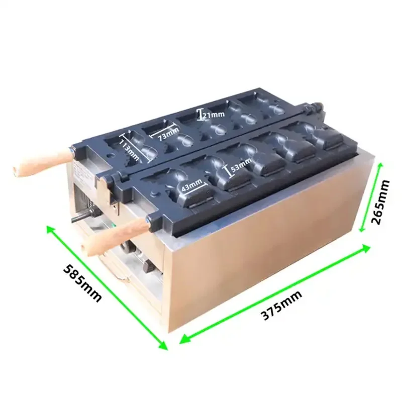 Elektryczny do 110V 220V nieprzywierające lody ze stali nierdzewnej dinozaur otwarte płytki maszyna do robienia gofrów sprzęt przekąskowy