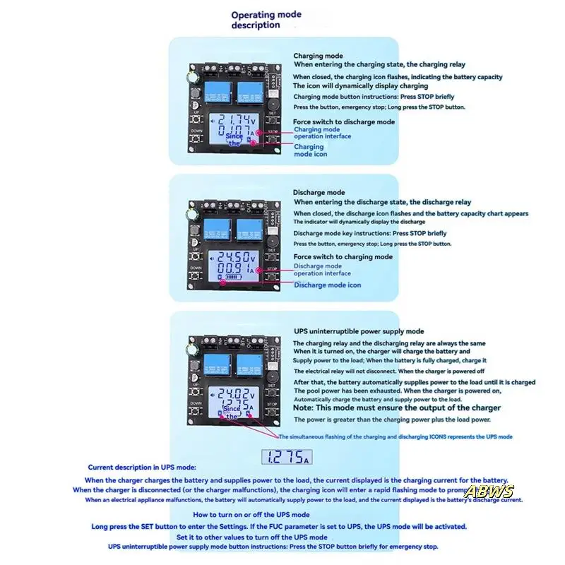 XY-BT13L 30A 充電制御モジュール WFPOW 双方向電流検出および放電プロテクター付き
