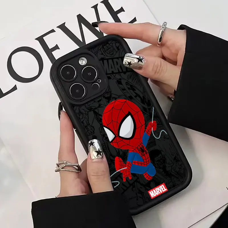 

Cartoon Marvel Spiderman Cute Case For Apple iPhone 17E 15 16 14 13 12 11 17 Pro Max 17 Air 16 Plus 16E Phone Protective Cover