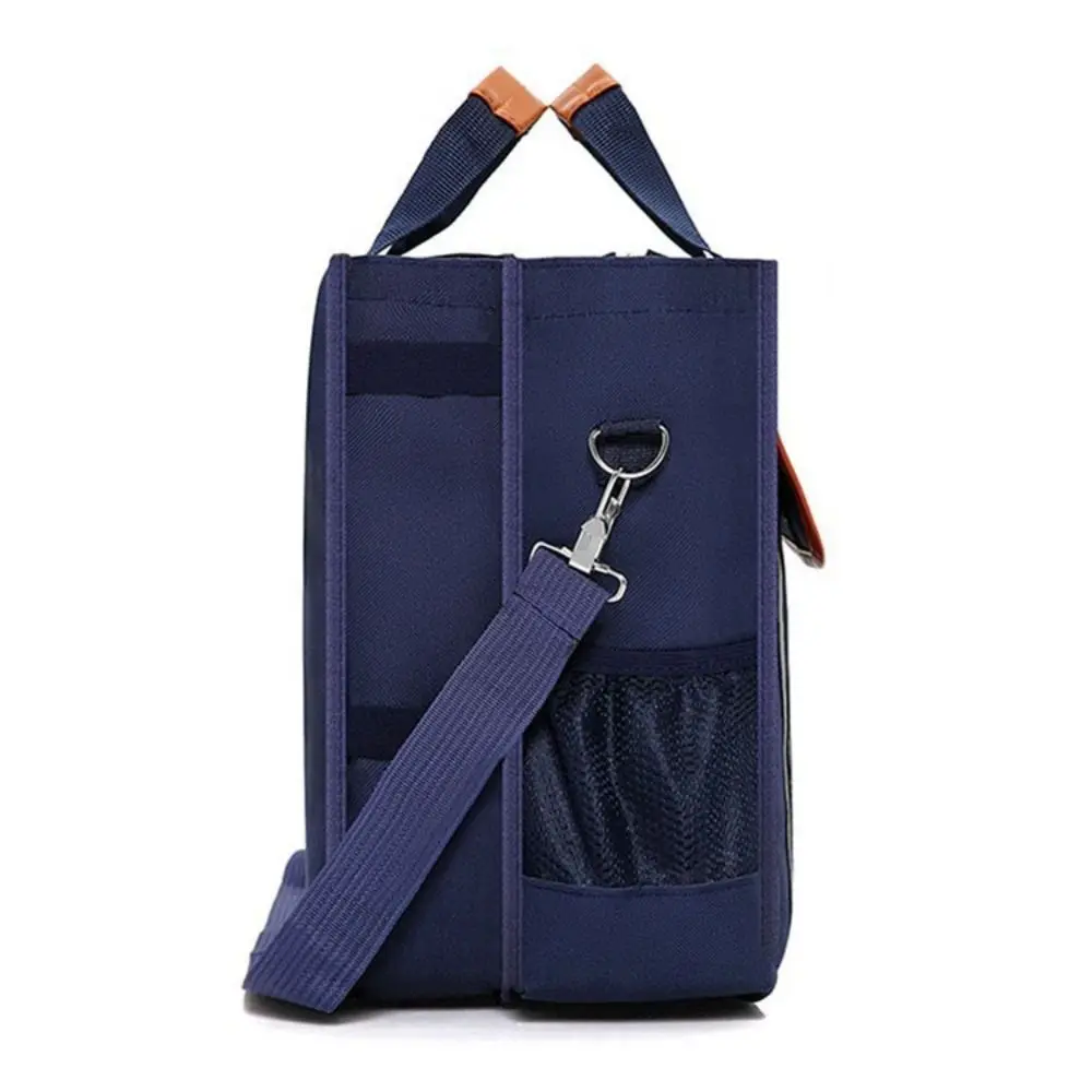Fashion Canvas Book Bag Zipper Large Capacity Inclined Shoulder Bag Handbag Multifunctional Elementary School Backpack Outdoor