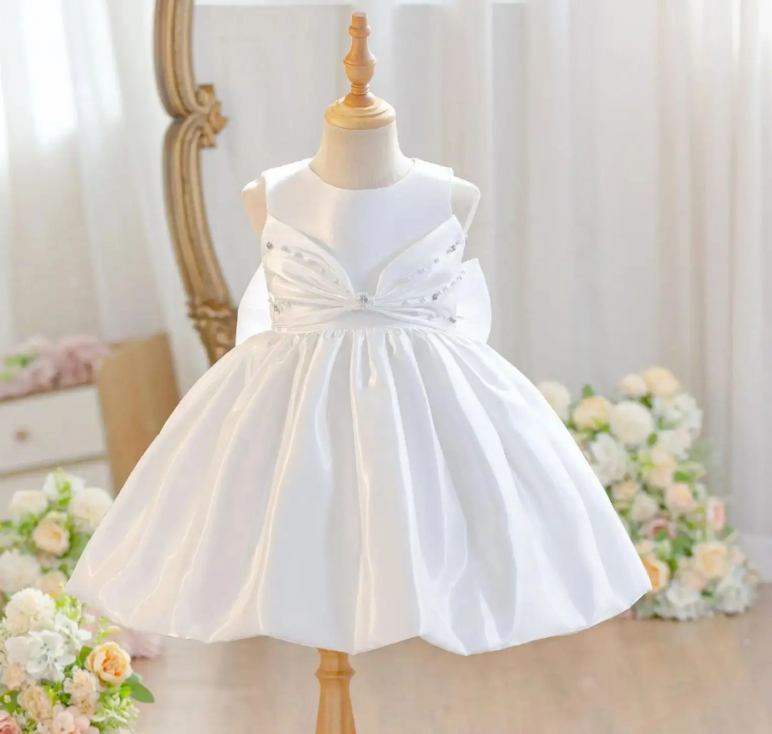 Baby Girl Birthday Dress with Big Bow Kid Girls' Party Dresses Child Clothes Ball Gown