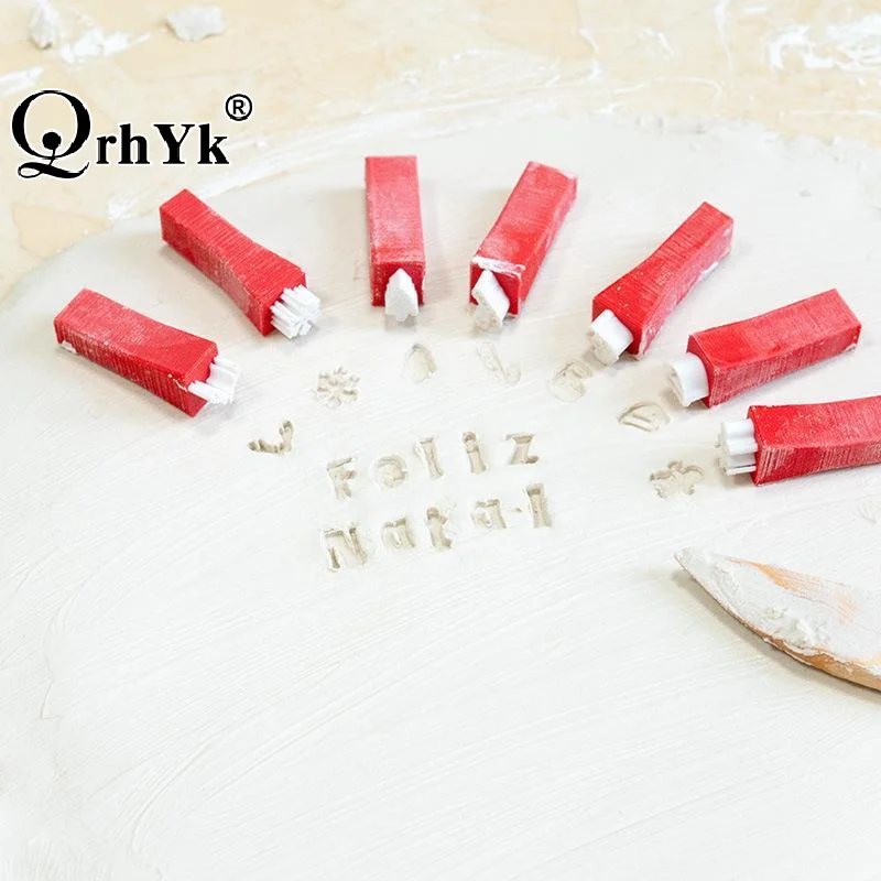 Christmas Style Alphabet Clay Stamp Set Lowercase Letters Mold For DIY Polymer Clay Pottery Handmade Craft Tools
