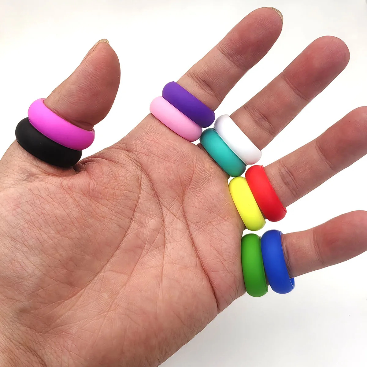 10 teile/satz Sport Silikon Ring Liebhaber Unisex Paare Hochzeit Gummibänder Hypoallergen Flexible Finger Ringe 8mm 10 Teile/satz – Detail 6