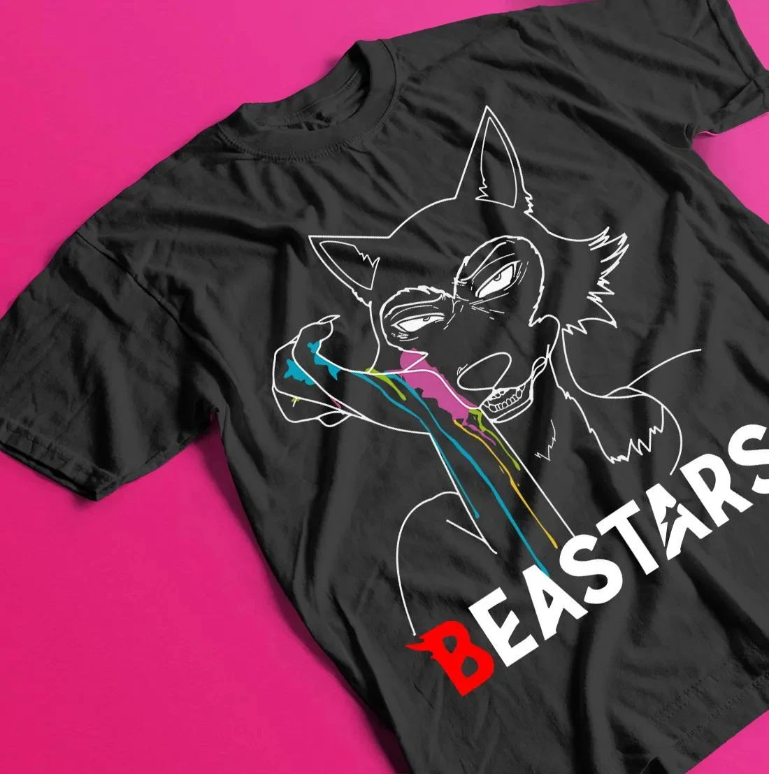 Camiseta Anime Beastars, camisa entusiasta de Manga, Top de manga corta holgado y de moda de algodón de verano para hombres y mujeres
