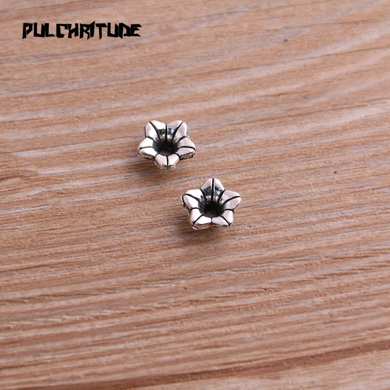 50pcs 4*9*9mm Two Color Receptacle Hollow Morning Glory DIY Spaced Jewelry Accessories Charms For Jewelry Making