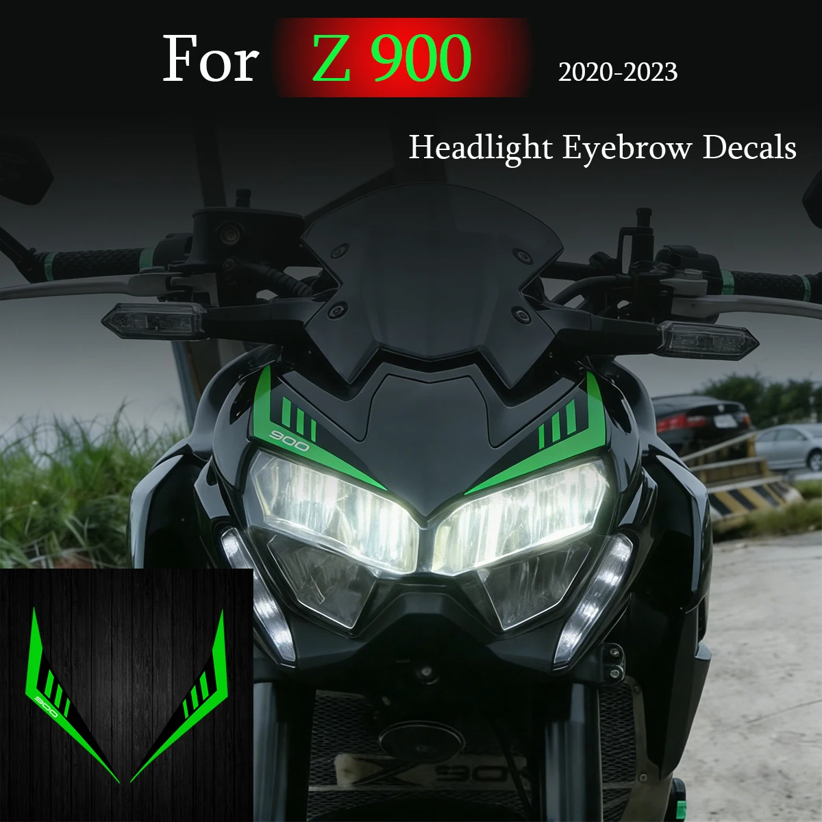 Adesivi Decorativi per Fari Kawasaki Z900, Sticker in Vinile Impermeabile, Grafica Decorativa per Carenatura Anteriore Moto