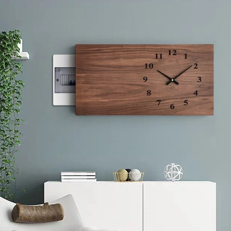 Rectangle, noyer, boîte de compteur, peinture décorative, version horizontale, étendue, boîte d'occlusion, style long.