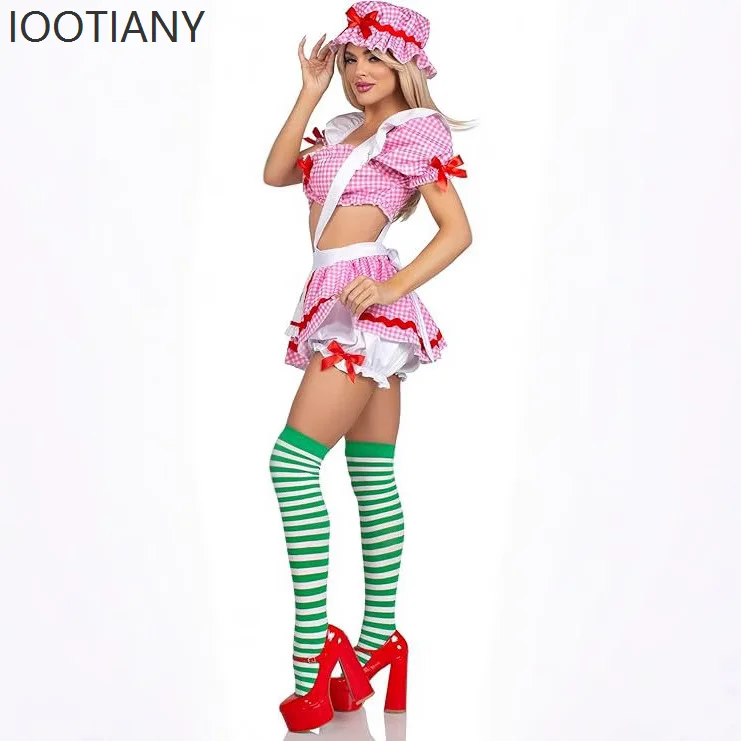 

Halloween Beer Girl Baglia Traditional Pink Fashion Sexy Dress Theme Party Stage Costume Alice Maid Costume Role Play Costume